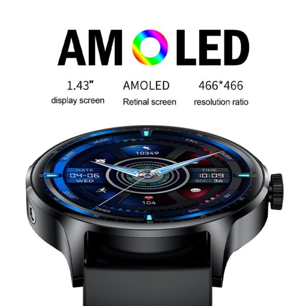 Smartwatch COOL Iris Silicona Negro (Amoled, Llamadas, Salud, Deporte) - Imagen 2