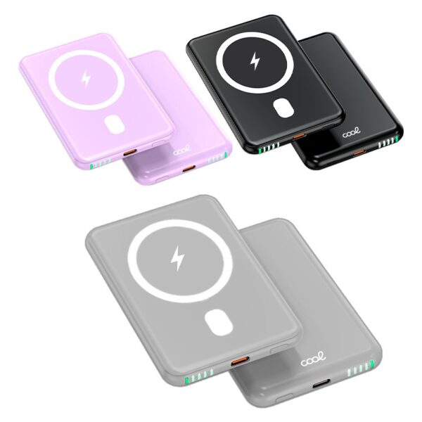 Universal External Battery MAGNETIC Power Bank Qi 5000 mAh COOL Grey - Imagen 3