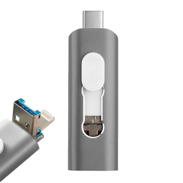 USB Pen Drive x32 GB COOL (3 In 1) Lightning / Type-C / USB Gray