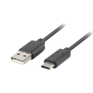 Cable usb lanberg 2.0 macho -  usb tipo c macho quick charge 3.0 1.8m negro