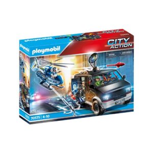 Playmobil ciudad helicoptero de policia persecucion del vehiculo huido