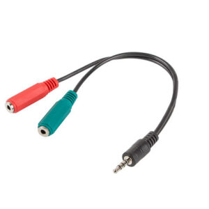 Adaptador lanberg minijack 3.5mm m 4pin 2x minijack 3.5mm h 3pin