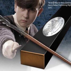 Replica the noble collection harry potter neville longbottom varita con caja y placa de identificacion