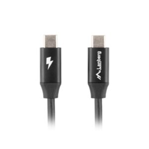 Cable usb tipo c lanberg 0.5m - macho -  macho - carga rapida - negro