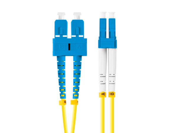 Latiguillo fibra optica sc - upc a lc - upc lanberg 1m mono duplex g657a1 lszh amarillo