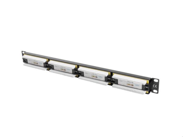 Patch panel lanberg cat.6 utp 24 puertos 1u cat.6 utp 19 pulgadas rack negro