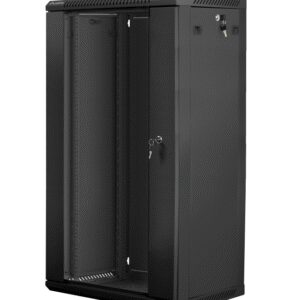Armario lanberg mural rack 19 pulgadas 22u - 600x450 flat pack v2 negro