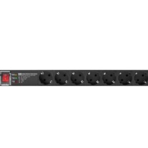 Regleta lanberg 1u 16a 7x schuko rack 19 pulgadas 2m negro
