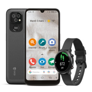 Bundle doro smartphone 8100 + smartwatch graphite black