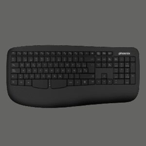 Phoenix k201 teclado ergonomico inalambrico 2.4ghz negro