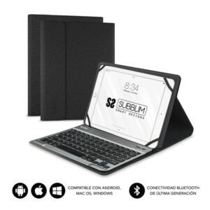 Funda + teclado subblim para teclado 10.1 pulgadas negro