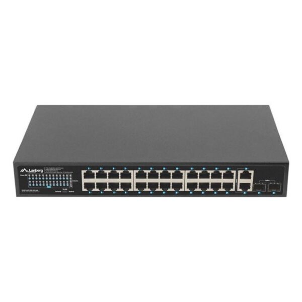Switch lanberg 24 puertos 1gb poe+ - 2x sfp 2x gbit ethernet 360w rack 19 pulgadas