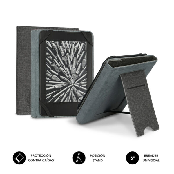 Funda subblim clever ebook case 6 pulgadas stand case gris