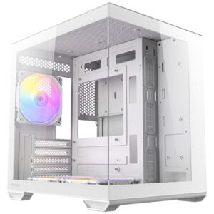 Caja ordenador gaming antec cx60m matx argb cristal templado blanco