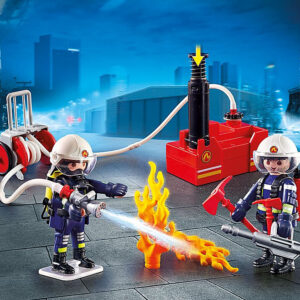 Playmobil ciudad accion -  bomberos con bomba de agua