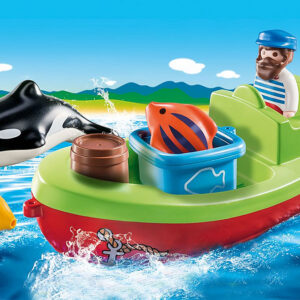 Playmobil 1.2.3 pescador con bote