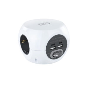 Regleta base de enchufes nanocable 3tomas shucko 2 puertos usb 3 puertos usb c cable 3m