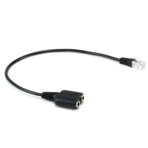 Cable rj9 a  2 x jack 3.5mm equip macho - hembra 0.25m