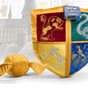 Peluche the noble collection harry potter escudo hogwarts y snitch dorada