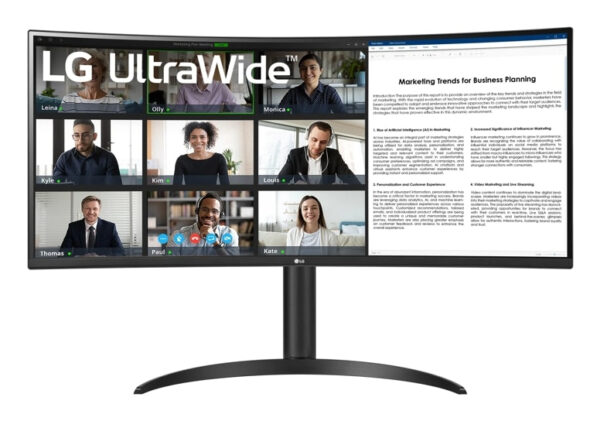 Curva lg 34wr55qk - b 34 pulgadas 3440 x 1440 5ms hdmi displayport reg. altura