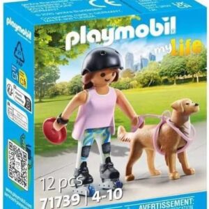 Playmobil patinadora con retriever