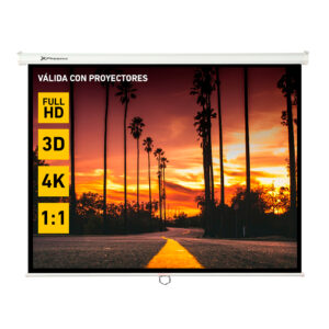 Phoenix - pantalla de proyección manual plegable 112 pulgadas 2 x 2m formatos 1:1 4:3 16:9 de techo y pared