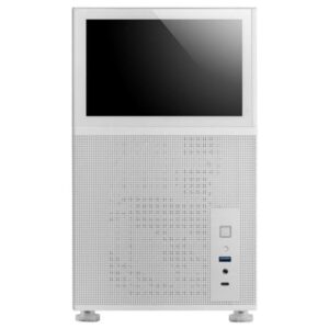 Caja ordenador mars gaming mclcd matx cristal templado pantalla ips 8 pulgadas blanco