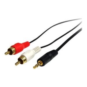 Cable mini jack a rca startech 0.92m -  macho - macho -  negro