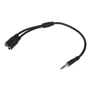 Cable jack 3.5mm startech 0.20m - macho - hembra - negro