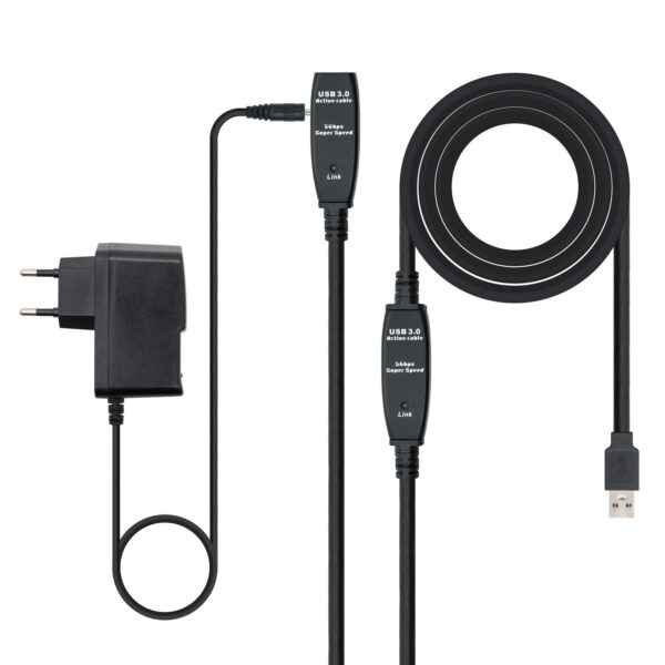 Cable nanocable prolongador alargador usb 3.0 con amplificador tipo a - m -  a - h 10m.