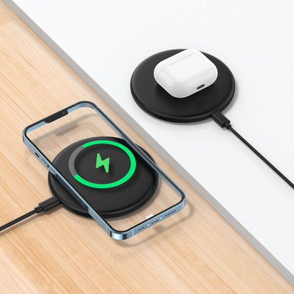 Dock Base Cargador Smartphones Inalámbrico Qi Universal COOL Negro - Imagen 3