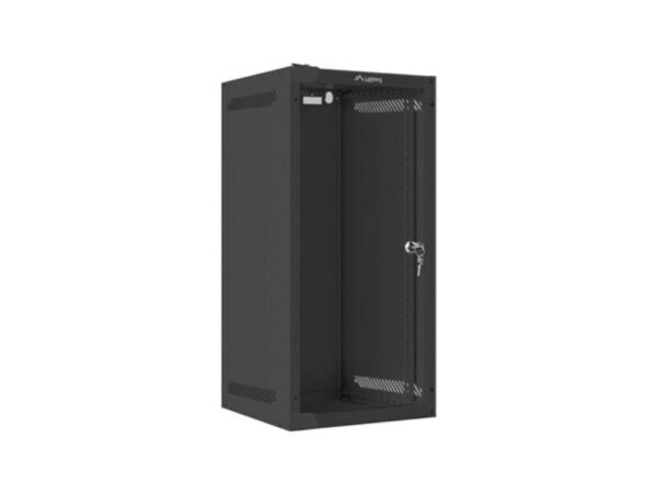 Armario lanberg mural rack 10 pulgadas 12u - 280x310 flat pack negro puerta cristal
