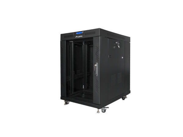 Armario lanberg rack 19 pulgadas 15u 800x1000 lcd puerta cristal flat pack negro