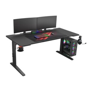 Mesa gaming genesis holm modular 160 rgb negro 160x75 cm