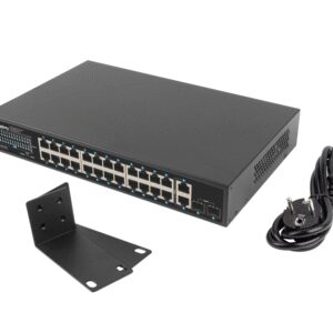 Switch lanberg 24 ptos 1gb poe+ - 2x sfp 2x gbit ethernet 250w rack 19