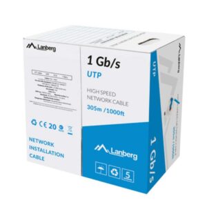 Bobina 1gb - s lanberg u - utp rj45 solido cca awg23 305m  azul