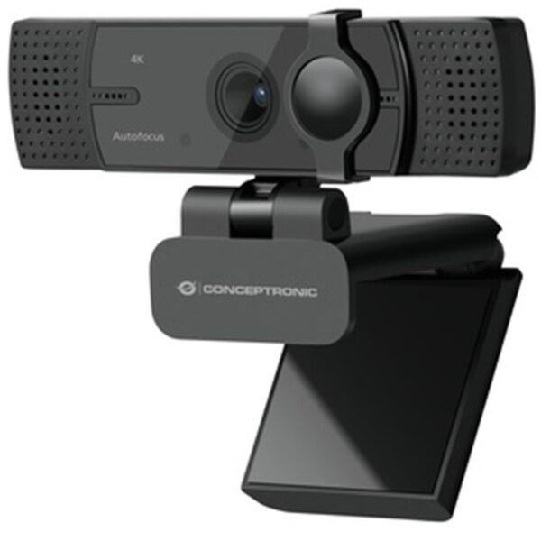 Webcam 4k conceptronic amdis08b 15.9mp -  4k ultra hd - usb - 2.26mm - angulo vision 120º - enfoque automatico - doble microfono integrado