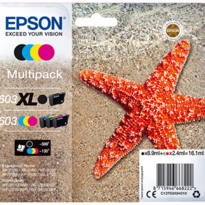 Multipack cartucho tinta epson 603xl c13t03a94010 negro -  cian -  amarillo -  magenta -  estrella de mar