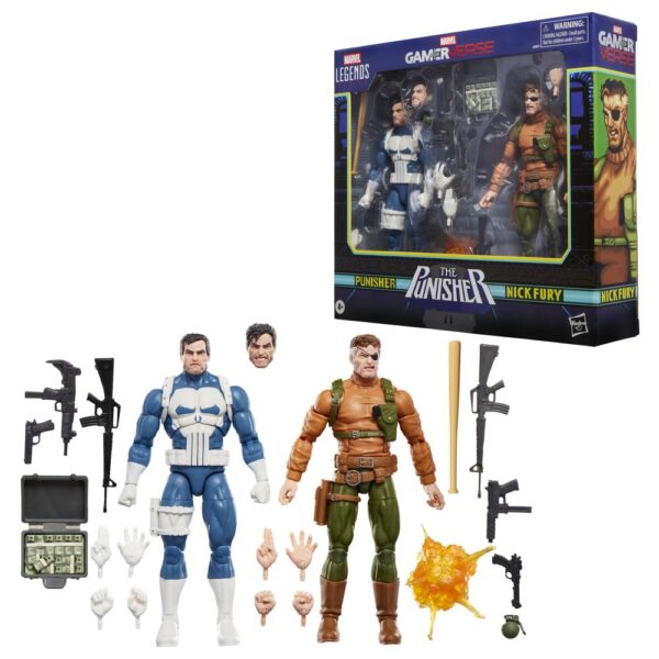 Ack 2 figuras hasbro marvel legends series gamerverse the punisher punisher vs nick fury