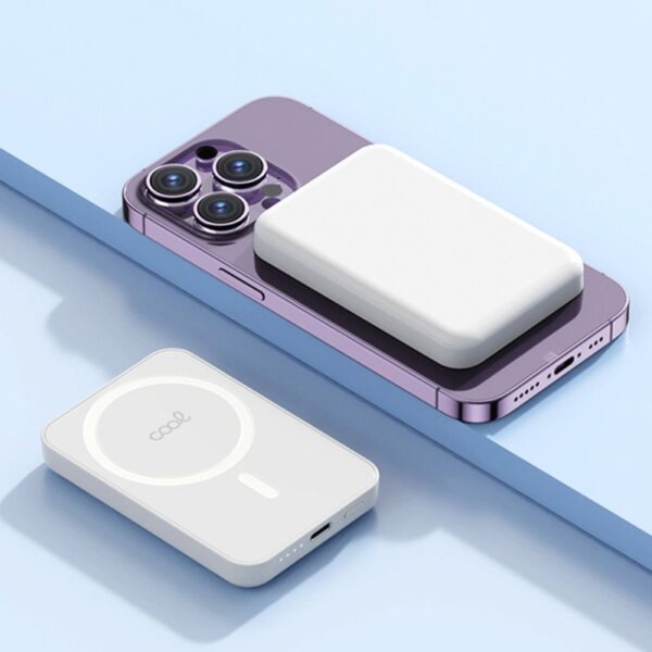 Bateria Externa Universal MAGNÉTICA Power Bank Qi 5000 mAh COOL Blanco - Imagen 3