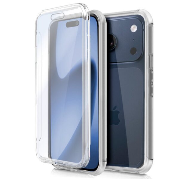 Funda COOL Silicona 3D para iPhone 17 Pro Max (Transparente Frontal + Trasera)
