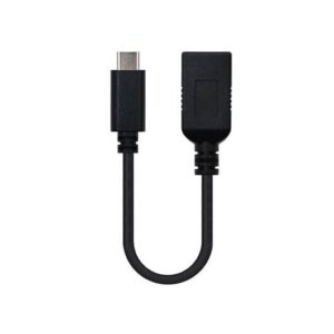 Cable otg usb tipo a 3.1 a usb tipo c 3.1 nanocable 15cm - hembra - macho - negro