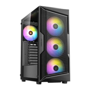 Caja ordenador gaming antex ax61 micro atx argb  cristal templado negro