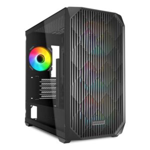 Ordenador caja gaming sharkoon mk3 matx cristal templado negro