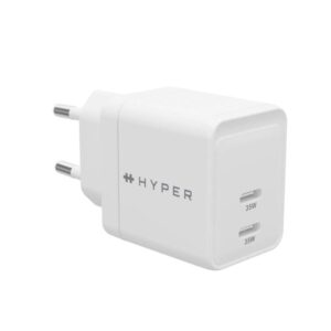 Cargador hyper 35w 2x usb tipo c blanco