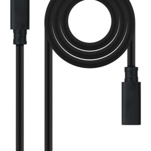 Cable prolongador nanocable usb - c 3.2 gen2x2 20gbp 100w - 5a - 4k - 60hz - usb - c - m - usb - c - h - negro - 1 m