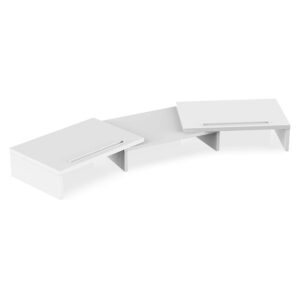 Soporte elevador mesa monitor portatil phoenix madera 2 alturas organizador de cables color blanco