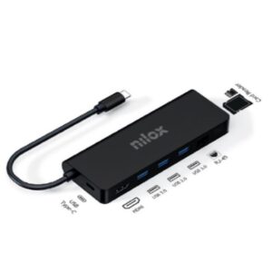 Dock nilox 3 x usb 3.0 - 1 x usb tipo c - 1 x hdmi 4k - 1 x rj45 - sd - micro sd salida usb tipo c