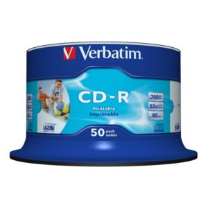Verbatim cd - r 700mb 52x tarrina 50 unidades imprimible inkjet super azo