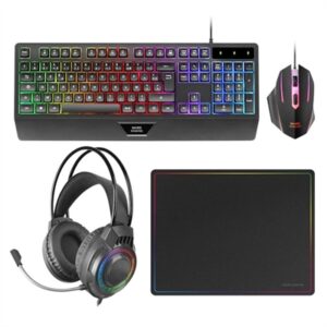 Kit mars gaming teclado + raton + alfombrilla + auricular